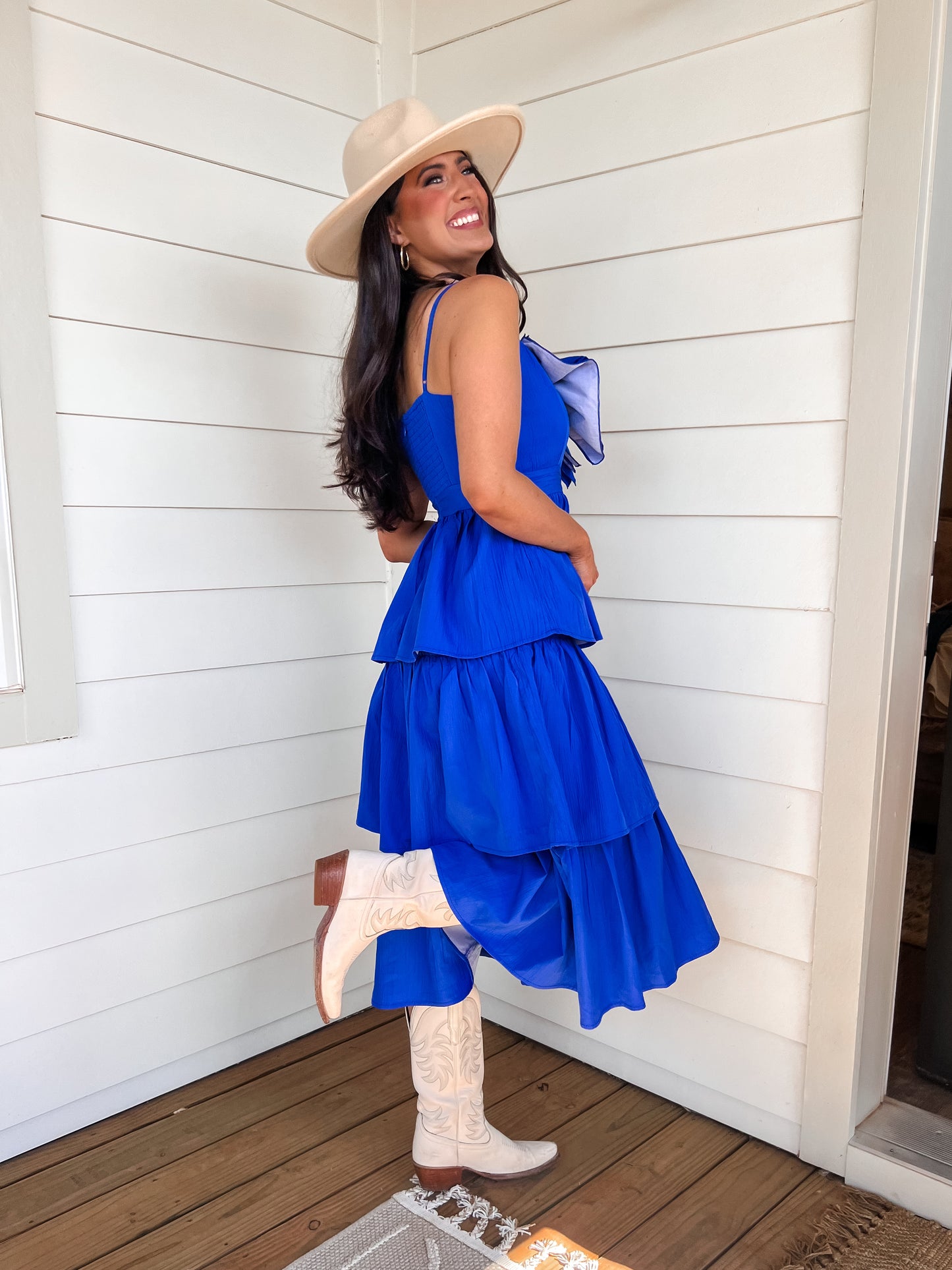 Bonnie Blue Ruffle Dress Jaqueline Couture Bonnie Blue Ruffle Dress Jaqueline Couture